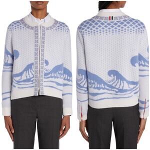 Thom Browne Wave Fair Isle Cardigan Size 2